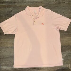 Men’s Tommy Bahama Light Pink Polo Shirt Supima Poly L